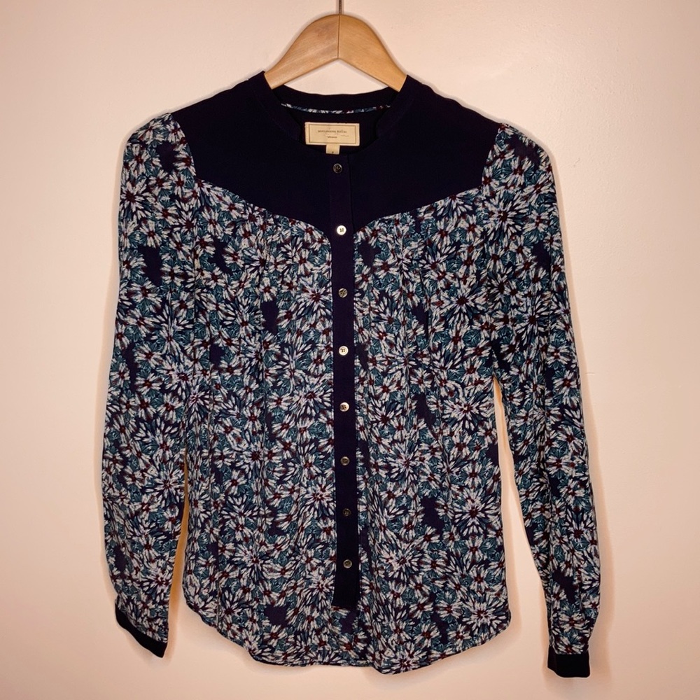 100% silk Anthropologie button down blouse